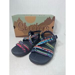 Skechers Outdoor Lifestyle Reggae Sew Me Size 6 Navy / Multicolor Sandals